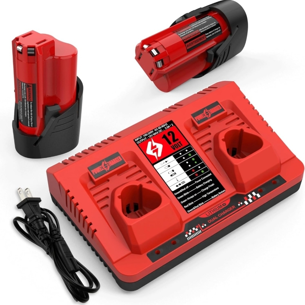 2 Pack 12v Batteries And Charger